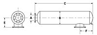 Dimensional Drawing for Model JH Series Hospital Grade Engine Exhaust Silencers (JHS-02-205170)