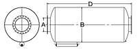 Dimensional Drawing for Model SSA Series ATEX Spark Arrester Silencers (SSAE-04-90008888)
