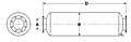 Dimensional Drawing for Model JR Series Residential Grade Engine Exhaust Silencers (JRE-02-500071)