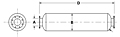 Dimensional Drawing for Model TBU Series Critical Grade Low Pressure Drop Silencers (TBUE-04-980849)