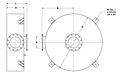 Dimensional Drawing for Model DCK2 Series Critical Grade Disk Silencers