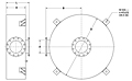 Dimensional Drawing for Model DHP High Pressure Series Hospital Grade Disk Silencers