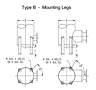 Dimensional Drawing for Mounting Supports - Type B Mounting Legs