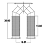 Dimensional Drawing for Cummins Wye Connectors (WYE-023578)